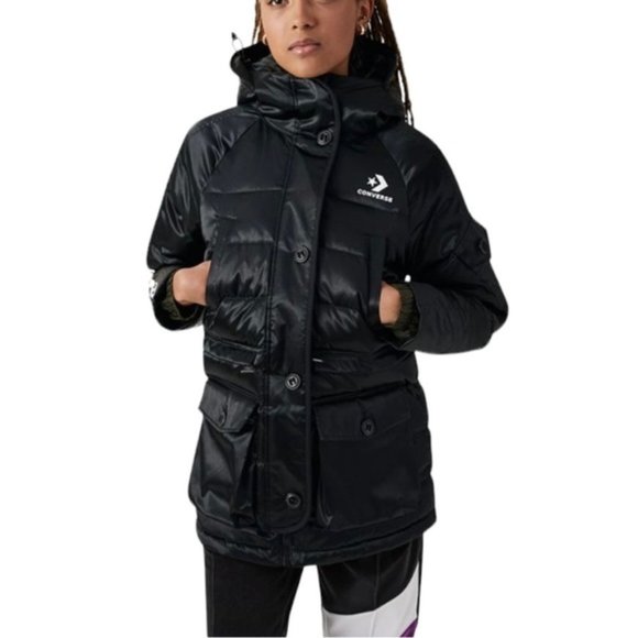 Converse Jackets & Blazers - 💖MEGA SALE💖Converse Iridescent Sideline Jacket Black Women's S XS 10006987-A02